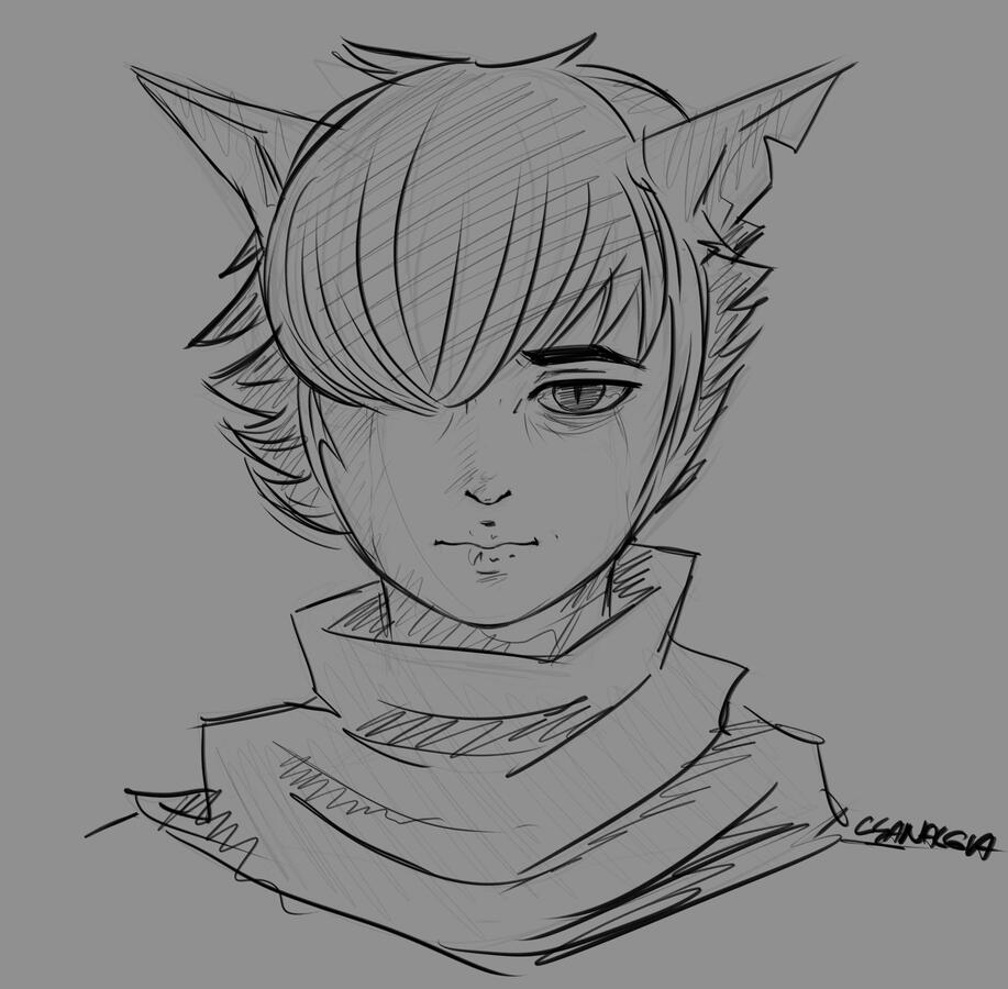 just a miqo’te sketch